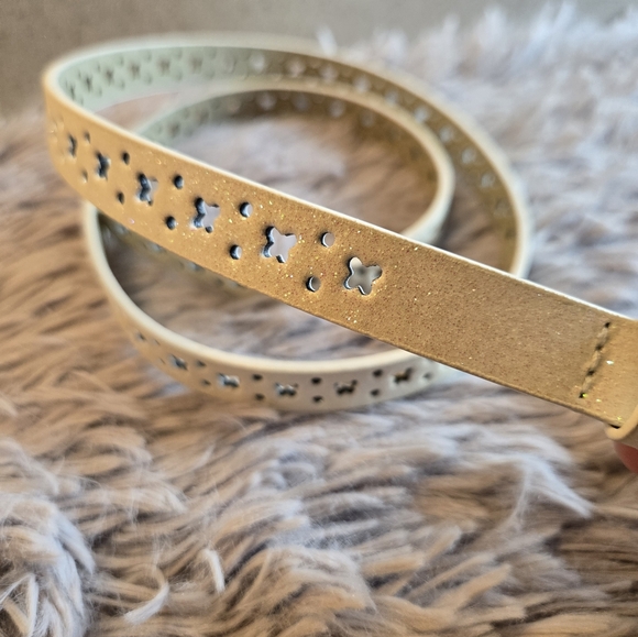 Two Girls Belts- One Pink and One Cream/Silver Sparkle - Picture 5 of 8